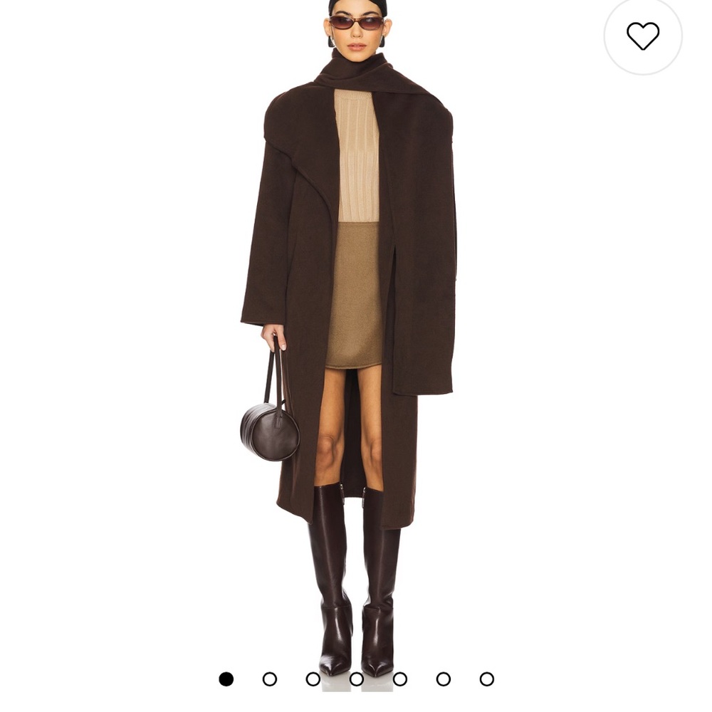 House of Harlow 1960 Dark Brown Long Wool Pea Coat